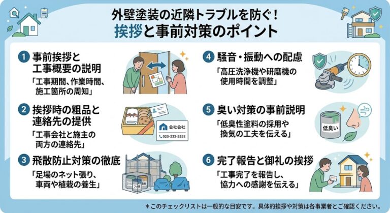 外壁塗装の近隣トラブルを防ぐ挨拶と事前対策のポイント