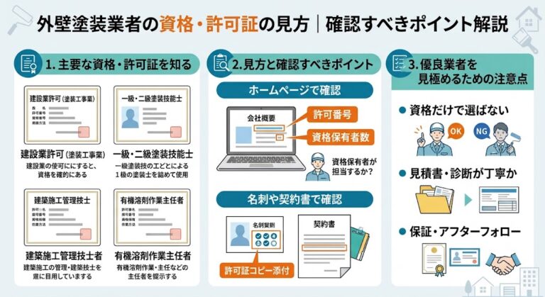外壁塗装業者の資格・許可証の見方｜確認すべきポイント解説
