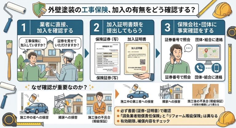 外壁塗装の工事保険、加入の有無をどう確認する？