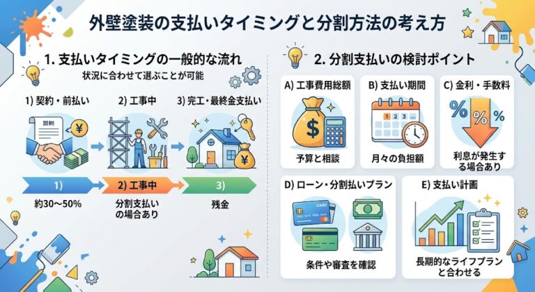 外壁塗装の支払いタイミングと分割方法の考え方