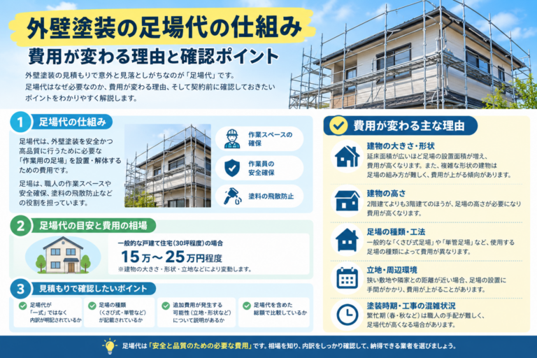 外壁塗装の足場代の仕組み｜費用が変わる理由と確認ポイント